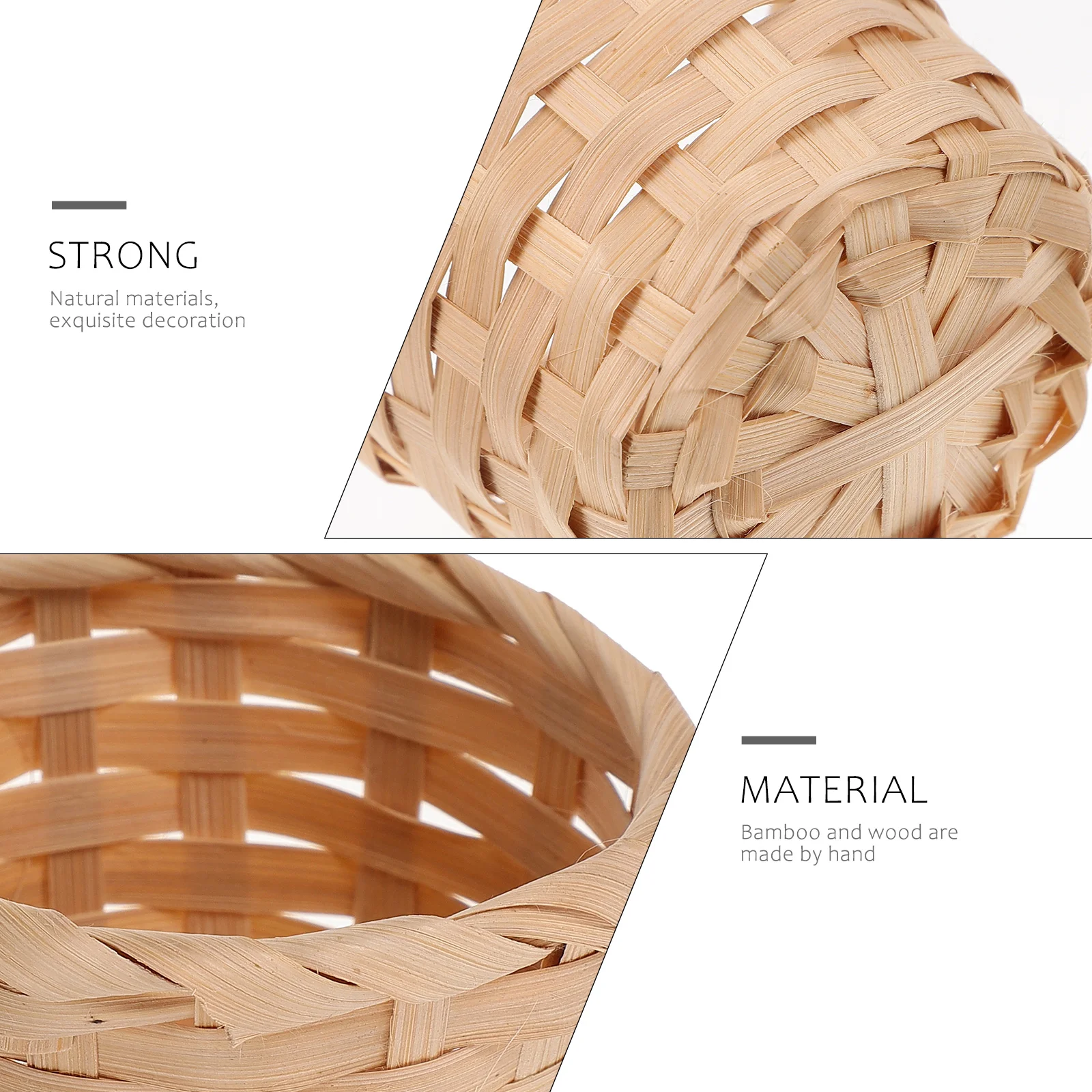 10 Pcs Mini Bamboo Storage Basket Seagrass Baskets Small Bins Woven Home Decorative Hand-woven Rack Vase Office