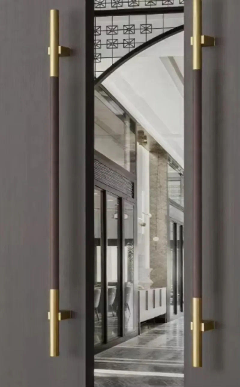 Stainless steel long entrance sliding glass door handle luxury business office front door accessories