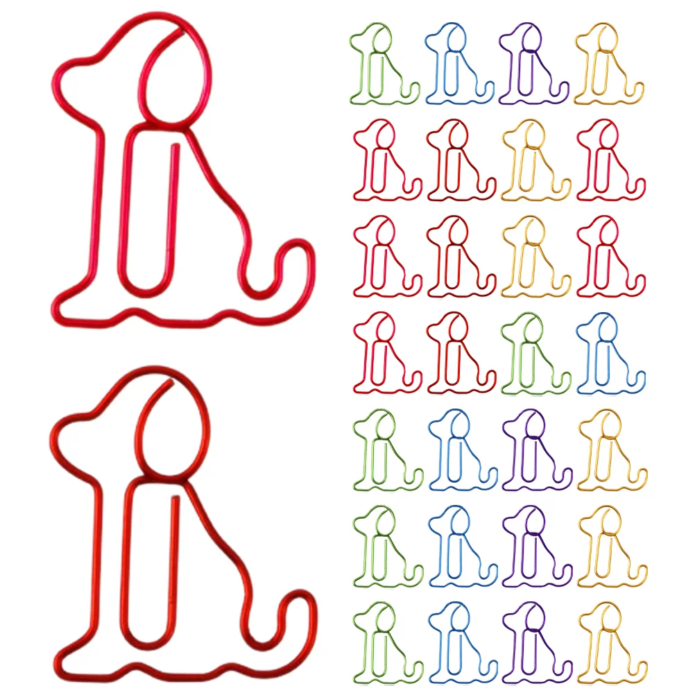 

50 Pcs Dog Paper Clip Jumbo Clips Pin Decorative Document Fixing Metal Bills Clamp Multi-use File Office