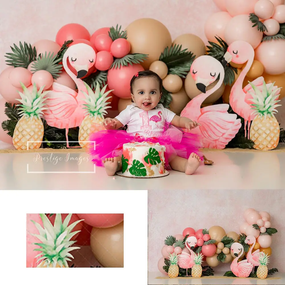 

Flamingo Pineapples Party Backdrop Balloon Arch Kids Baby Cake Smash Photography Props Child Adult Photo Shoot Backgrounds