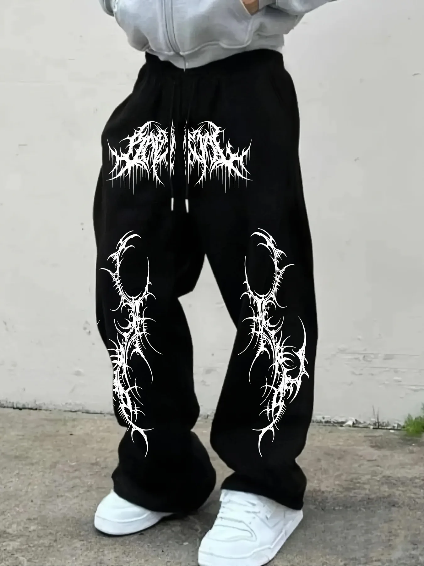 Neuheiten Y2K Gothic Mystisches Tribal-Muster Print Herren Damen Gerade Jogginghose Alternative Urban Street Hose – Detail 5