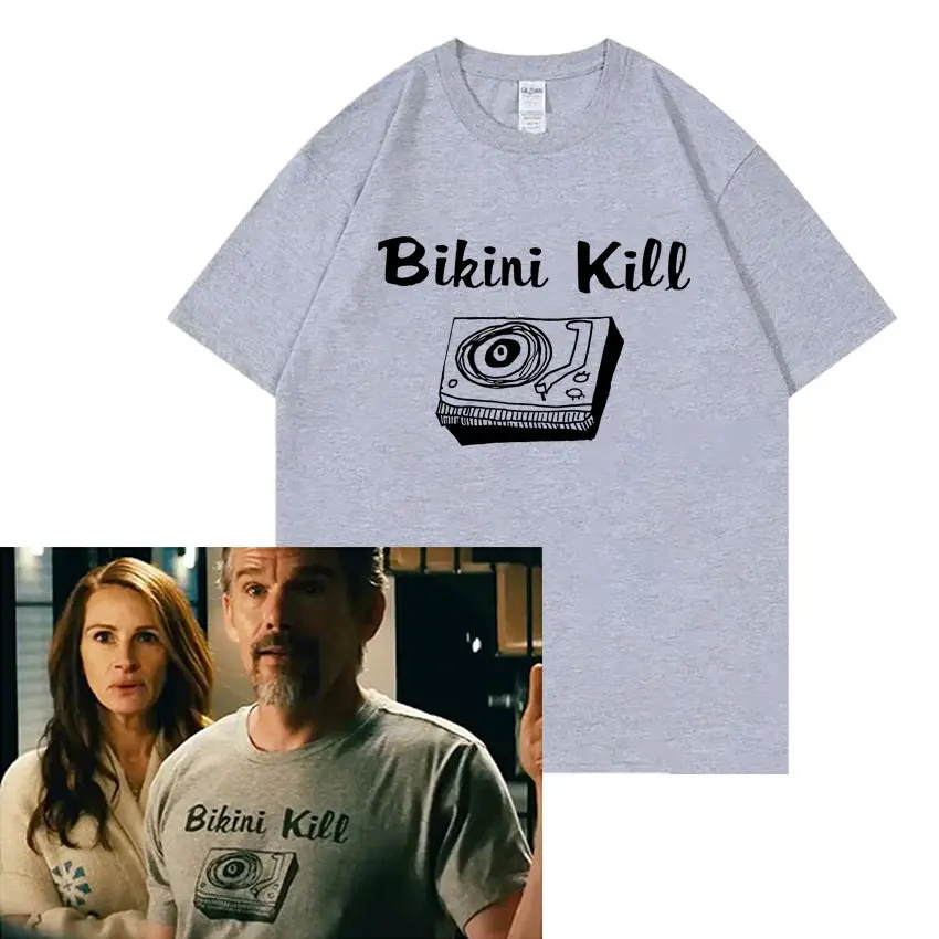 Bikini Kill Leave The World Behind T-shirt Ethan Hawkes Same Style T-shirts Men Women Punk Rock Oversized Tshirt Mens T Shirt