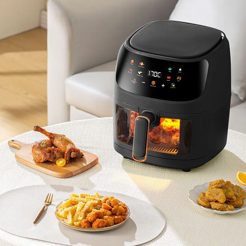 220V Air Fryer 8L Family Size Nonstick Digital  Air Fryer Oven Large Capacity Multifunctional Home Visual Electric Fryer