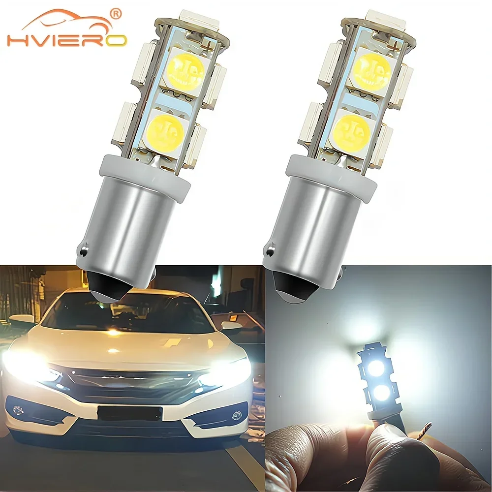 2Pcs Ba9s 1156 T4w 9 Smd 5050 Auto License Plate Lighting Door Bulb Trunk Lights Car Led Turn Signal Brake Light Gauge Lamps 12V