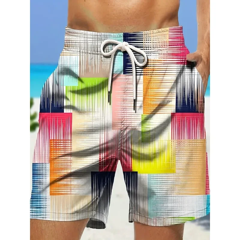 

Новые мужские пляжные шорты с цифровым принтом - стильные и удобные, простой дизайн, подарок для парня.