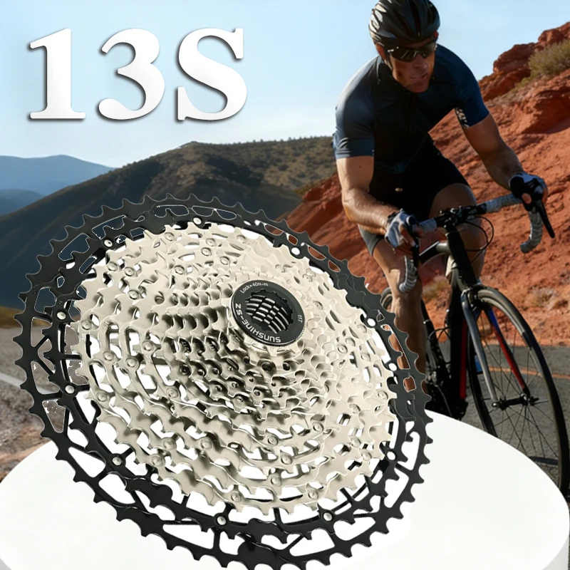 

SUNSHINE 13 Speed Ultralight MTB Cassette 11 45T 46T 48T 50T 52T Sprocket Silver Freewheel 13s Cassette for Mountain Bike