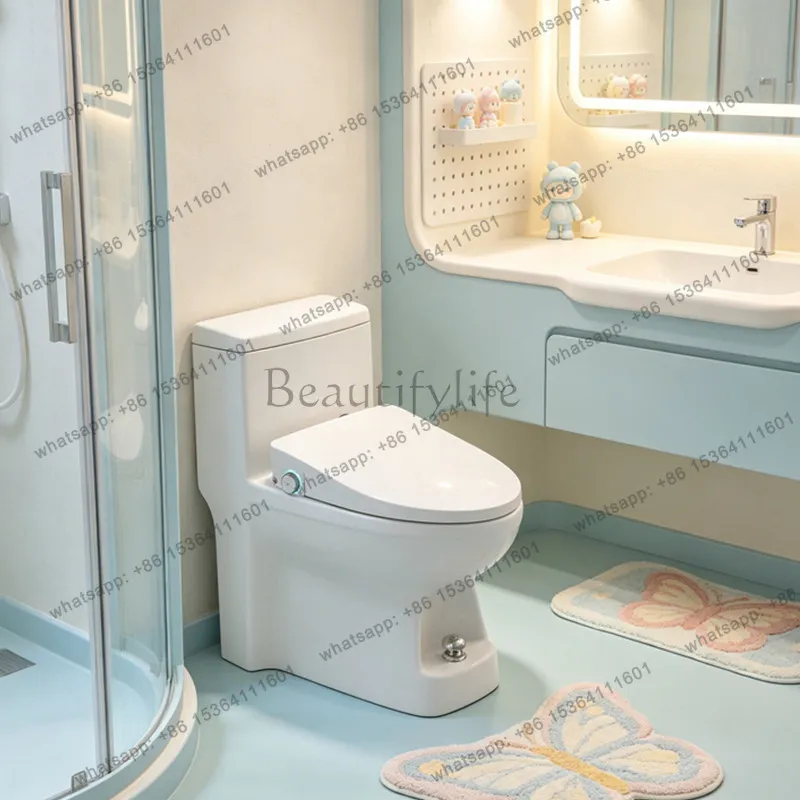 Smart, household automatic flip heating large pipe anti-reverse ceramic toilet