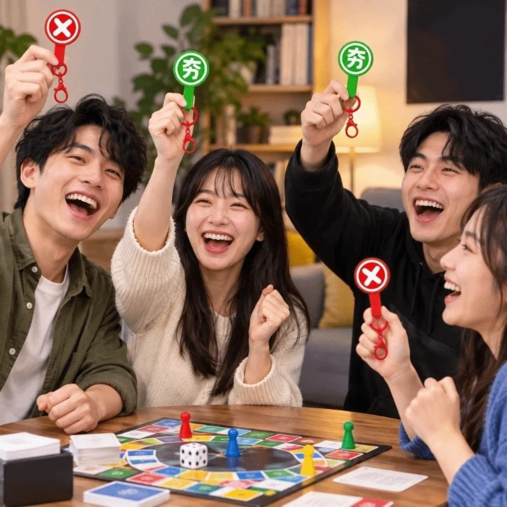 Handheld Judgement Board Keyring New Trendy Cartoon Classroom Response Signs Red Green Right or Wrong Game Interactive Board