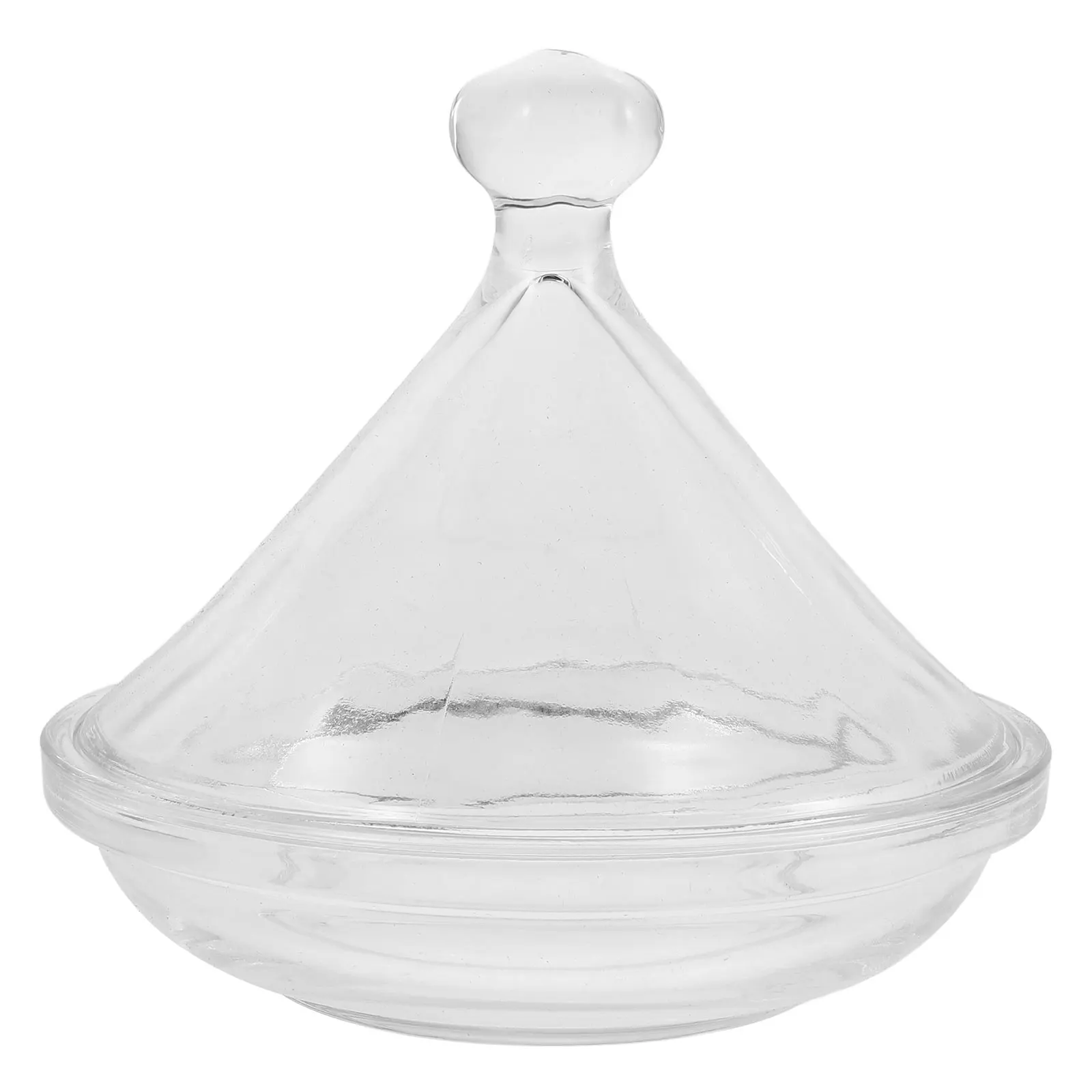 

Elegant Glass Dessert Plate with Lid Clear Candy Dish for Kitchen Office Party Decorative Fruit Tray Tray with Cloche