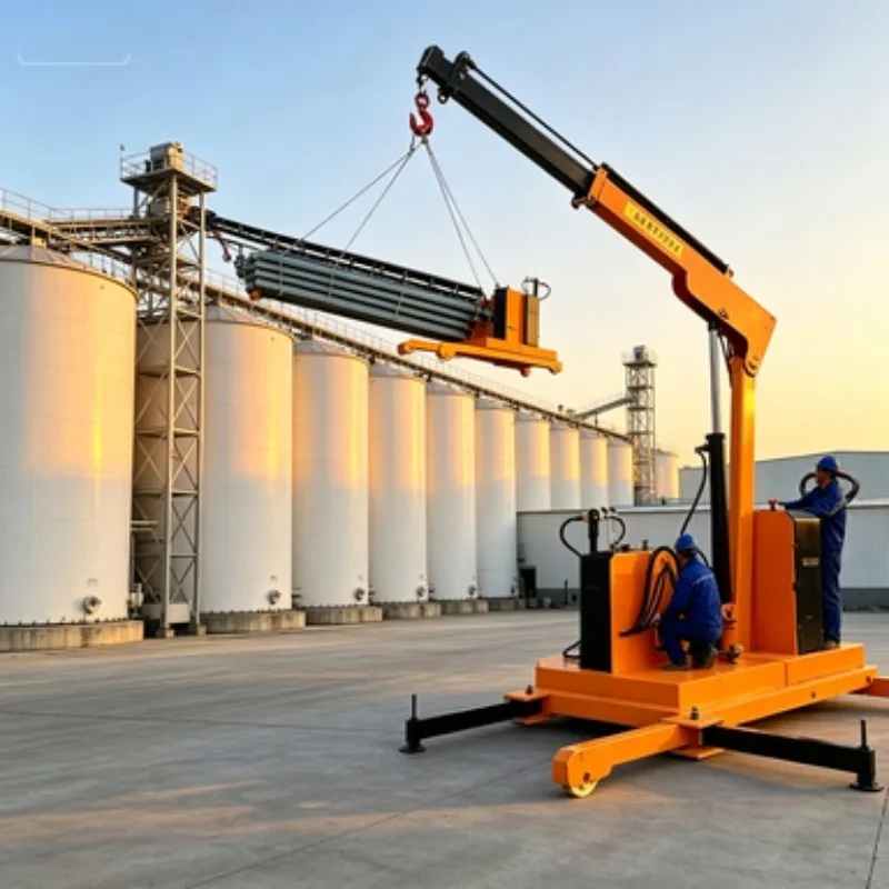 All-electric Small Mobile Crane Hoist 1 Ton 2 Ton Hydraulic Truck-Mounted Rotary Crane with Remote/Wireless Remote Control