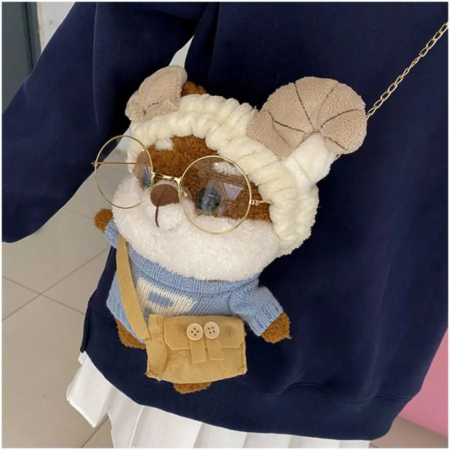 Kawaii peluche zaino femminile nuovo carino Shiba Inu peluche borsa Corgi carino vestire cane giocattoli borse regali di natale