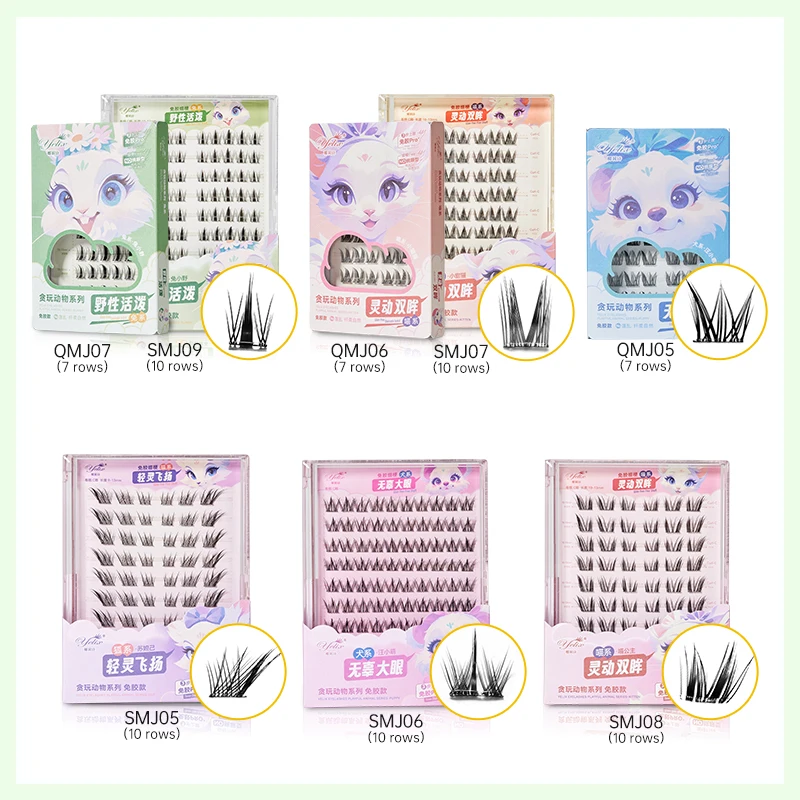 Yelix racimos de pestañas DIY sin pegamento, pestañas postizas naturales, pestañas manga, suaves, maquillaje diario 2