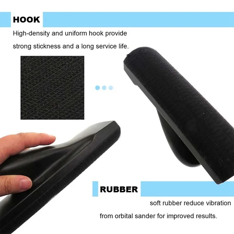 Ponceuse à main 80X190MM, plateau adhésif de meulage manuel, disque adhésif de polissage adhésif noir