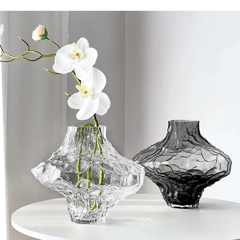 

Irregular Glass Vase Desktop Flower Arrangement Electroplating Hydroponic Vases Home Decoration Accessories