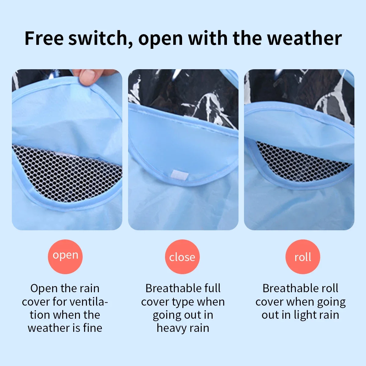 المحمولة العالمي عربة طفل مقاوم للماء غطاء Rain عربة اكسسوارات الرياح الغبار درع سستة مفتوحة ل دفع الكراسي معطف واق من المطر