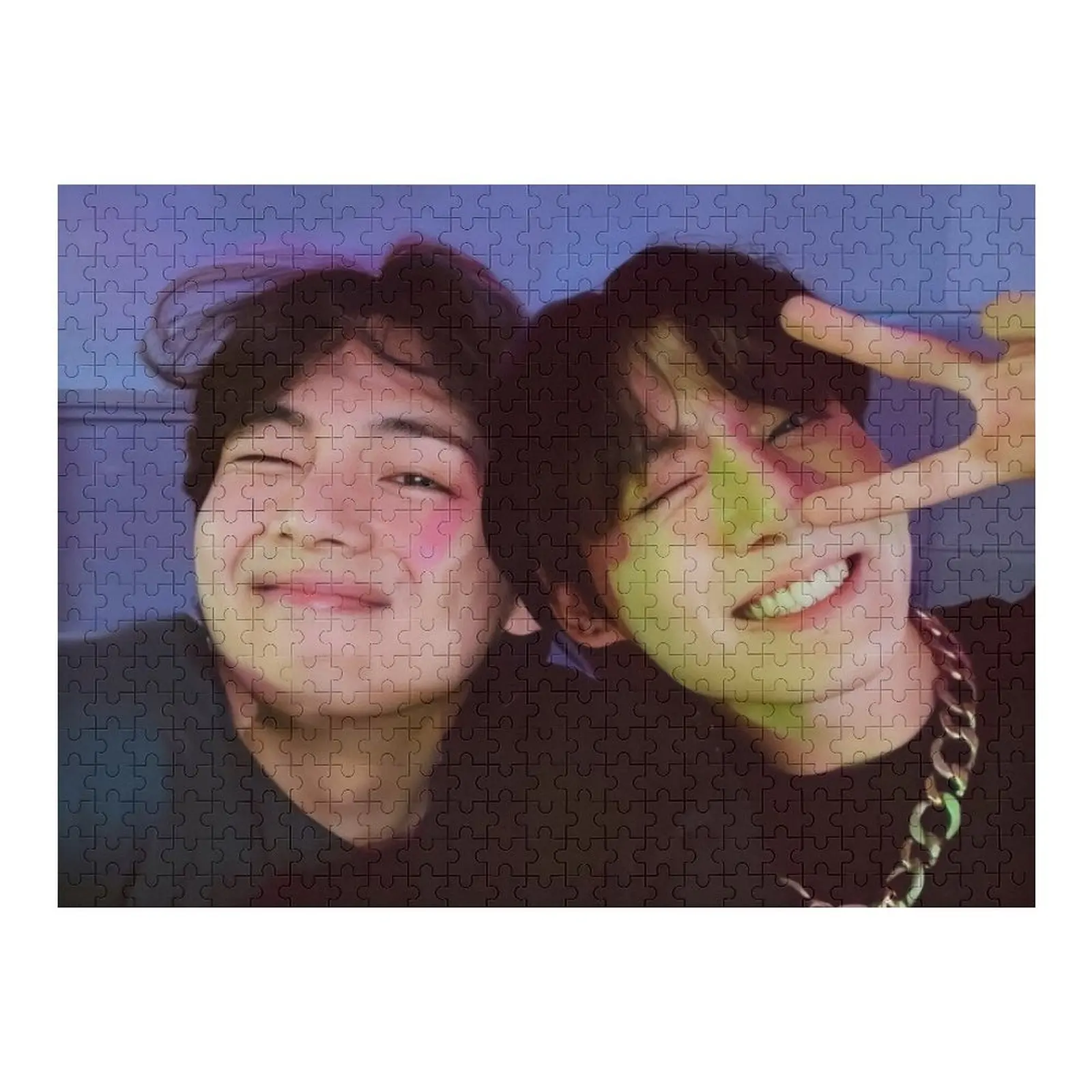 

Taekook selca головоломка пользовательский детский подарок персонализированный фото подарок деревянный пазл для взрослых головоломки произведения искусства