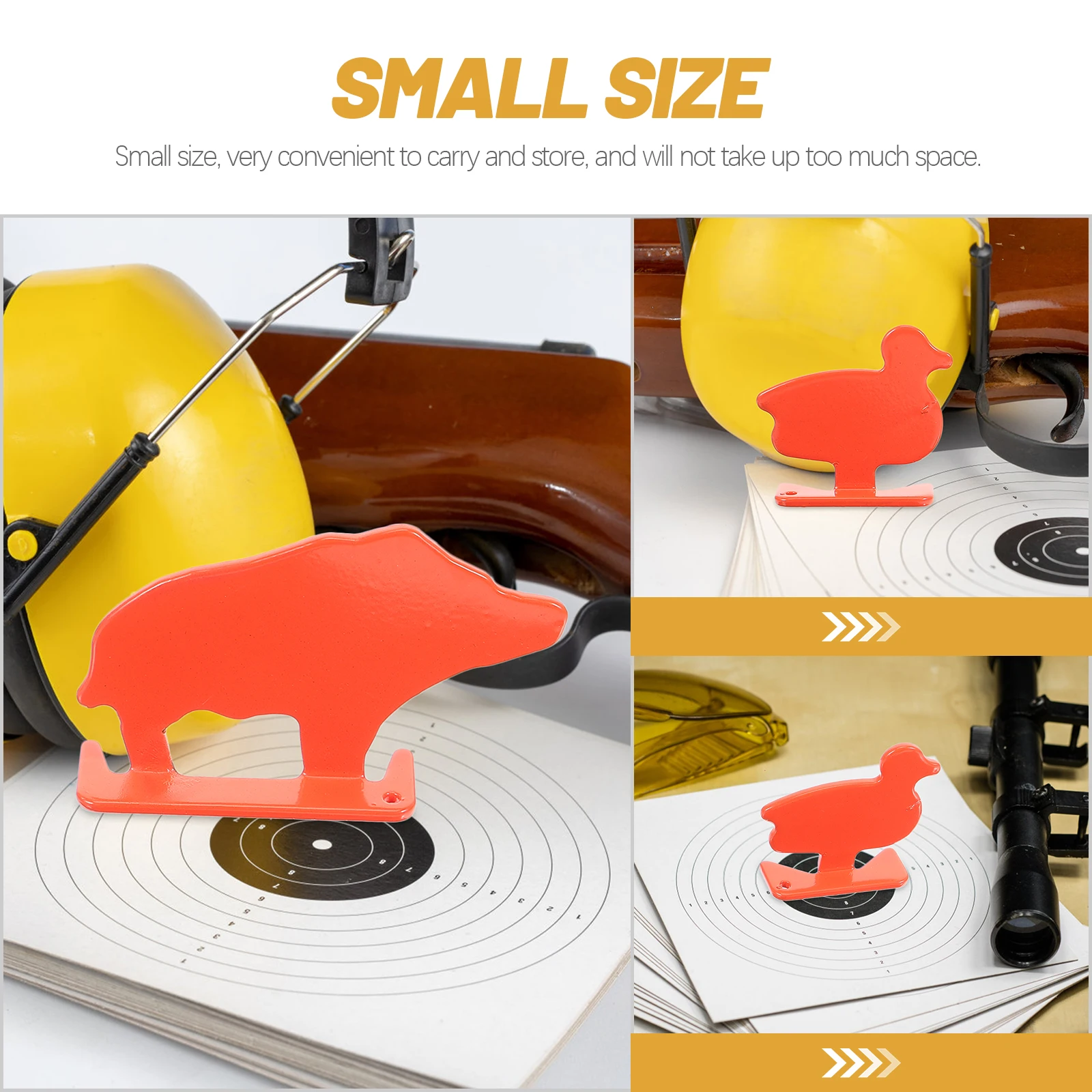 

4 Pcs Target Shooting Hunting Targets & Accessories Statue Steel Orange Stainless