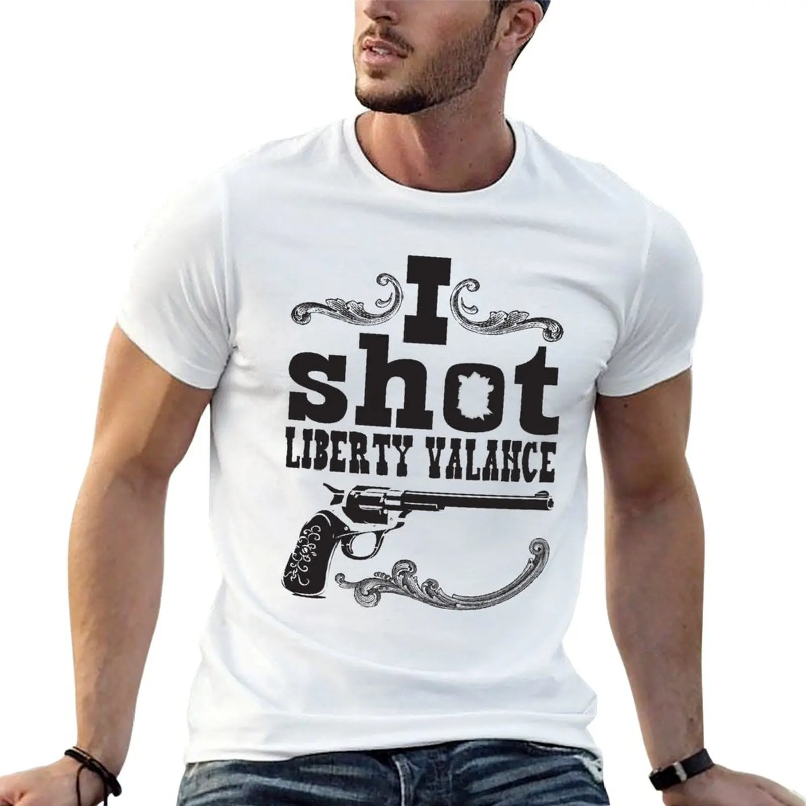 I shot Liberty Valance - Light colors T-Shirt Work Basic Short Sleeve Top