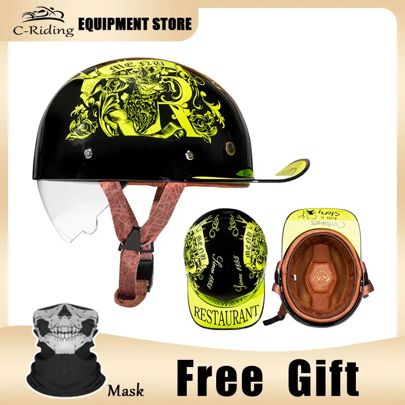 

Motorcycle Helmets Baseball Cap Style Half Face Helmet Electric Scooter Bicycle Men And Women Classic Anti-UV Safety Hard Hat