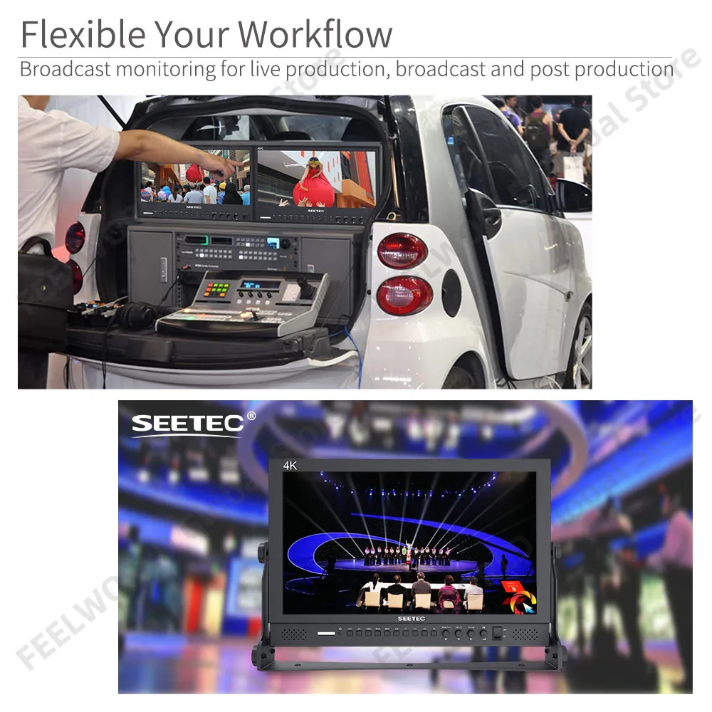SEETEC P173-9HSD 17,3 pulgadas Pro Monitor Broadcast HD 4 K 1920x1080 diseño de aluminio de escritorio LCD Monitor con 3G SDI HDMI YPbPr AV