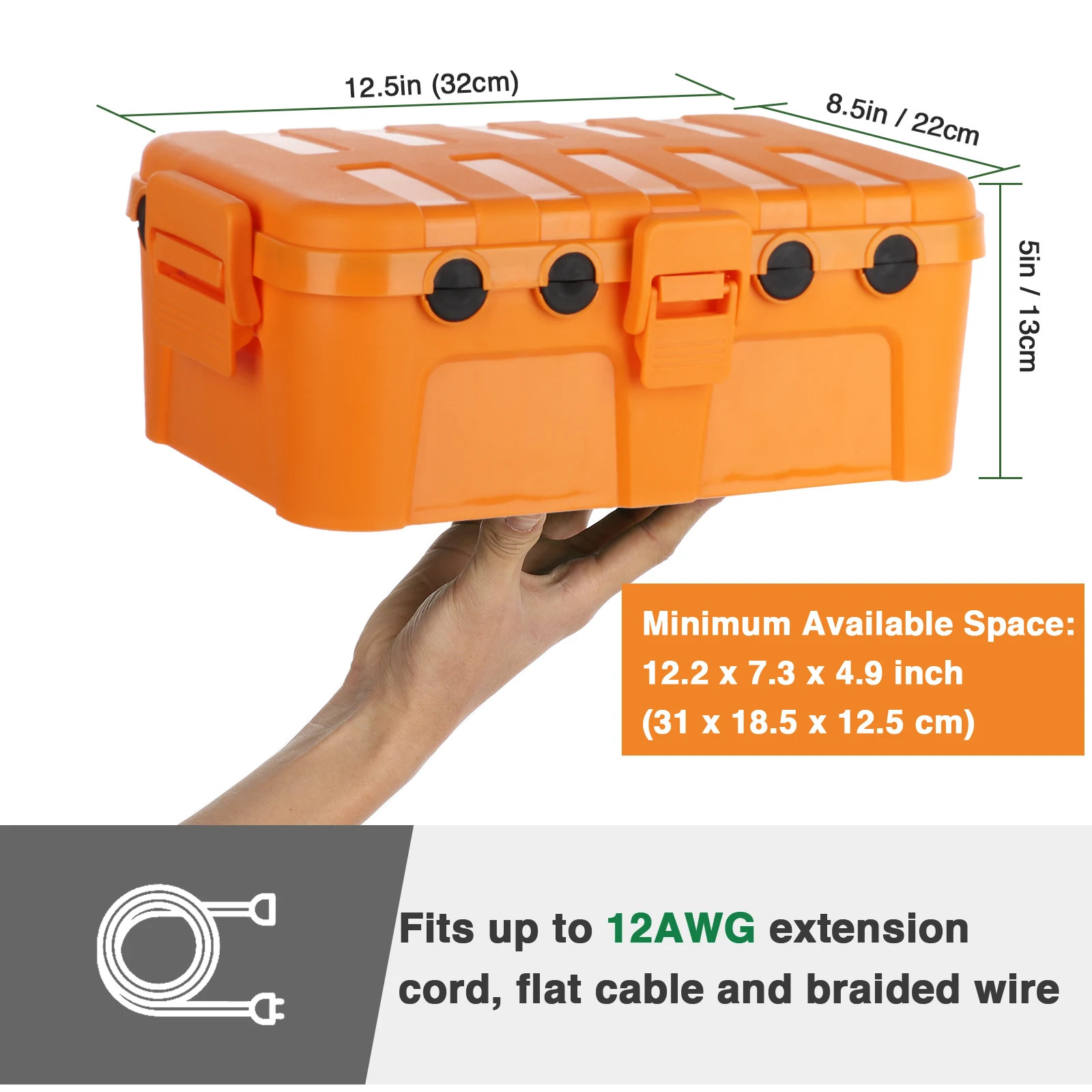 大型屋外電気ボックスIP54防水屋外延長コードカバー、コンセ - Outdoor Power Strip With Cover のレビューと価格