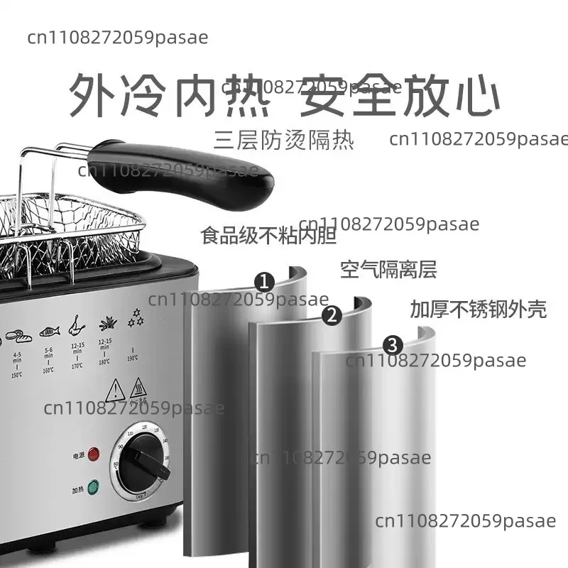 Household Mini Deep Fryer Multifunctional Temperature Control Small Capacity Electric Fryer For Home And Commercial Use