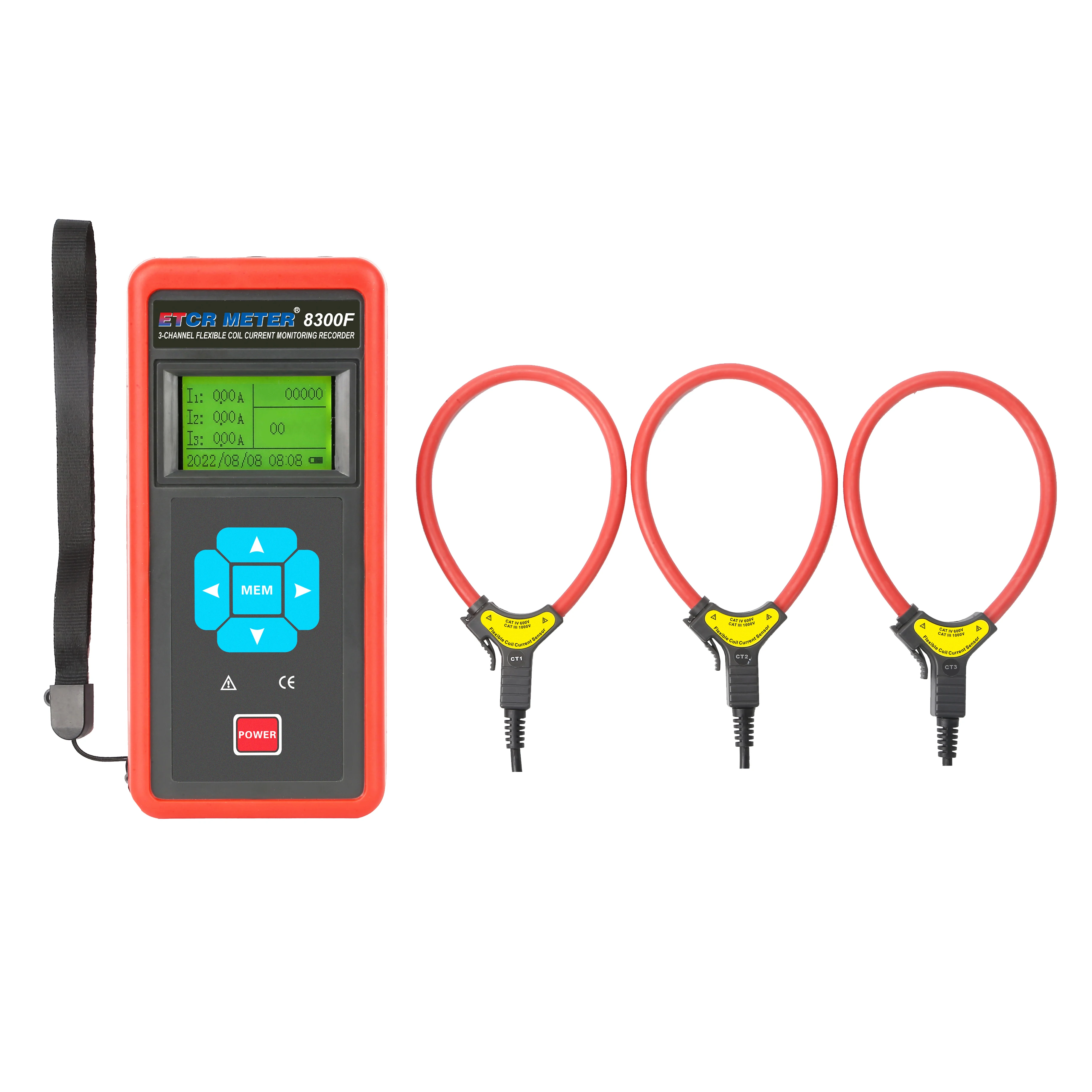 

X ETCR EM8300F Three Channel Flexible Coil Current Monitor for Monitoring Indirect Leakage Faults