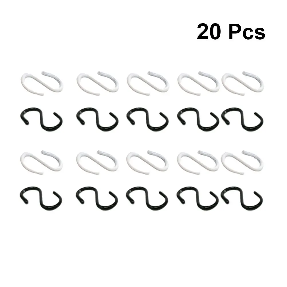 

2Set Mini S Type Hanging Hooks Alloy Portable Kitchen Bathroom Dollhouse Layout Props Black White S Type Hooks