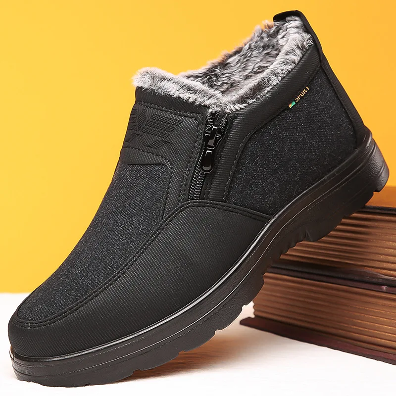 Men's Snow Boots Fashion Outdoor Casual Ankle Boots Winter High Top Cotton Boots for Men Plush Warm Winter Booties Botas Hombre