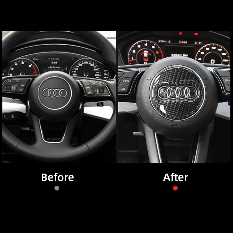 Car Steering Wheel Ring Sticker Carbon Fiber Trim Decoration Auto Accessories For Audi A4 B8 B9 A6 C6 C7 A5 Q5 8R Q7 4L A3 8V Q3 - view 6
