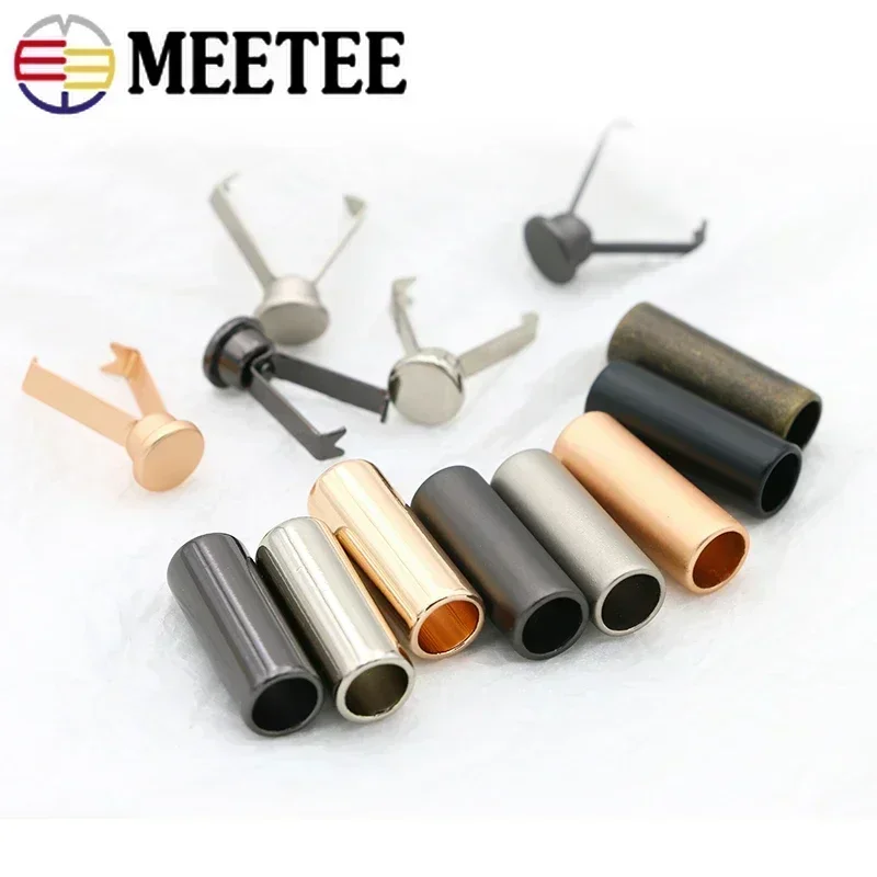 50pcs Meetee Metal Rope Ends Stopper Button Cord End Lock Cap Hanging Bell Buckle DIY Bag Shoes Garment Lanyard Accessories