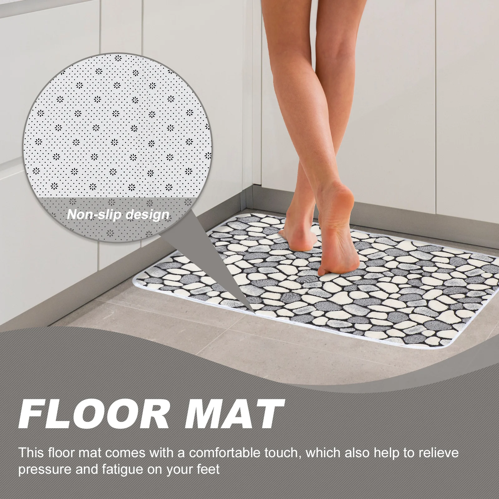 

1Set Coral Fleece Bath Mat Set Water Absorption Anti-Slip Floor Cushion for Toilet Shower Room Bedroom Apartment Camping Car Hut