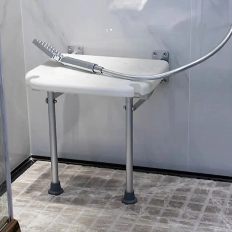 Wall Mounted Foldable Shower Chair Elderly and Disabled Adjustable Height Anti Slip Bath Seat Space Saving Safety Bathroom Stool
