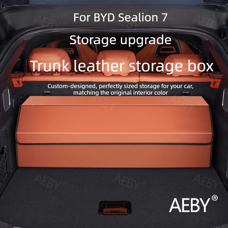 For BYD Sealion 7 2024 Trunk Organizer Storage Box,Waterproof Foldable Storage Container,Car Interior Accessories,Non-Slip