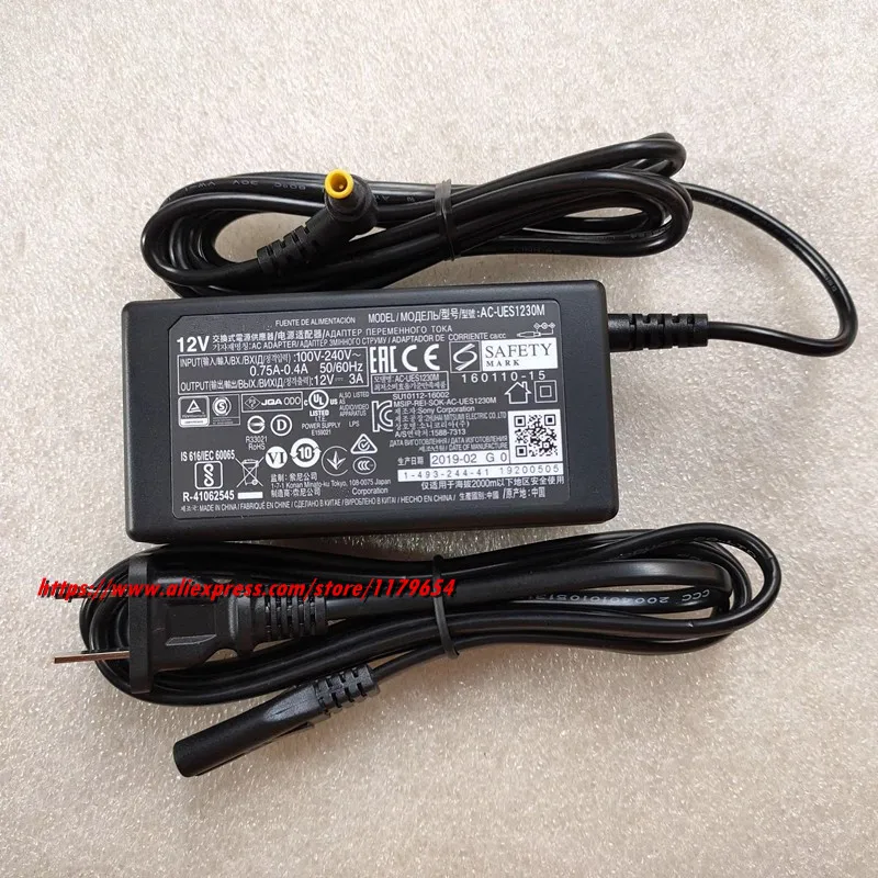 Genuine AC-UES1230 12V 3A AC-UES1230M AC Power Adapter Charger For Sony AG-UX180MC AG-DVX200MC BRCZ700 BRC-H800 SRG360SHE Camera