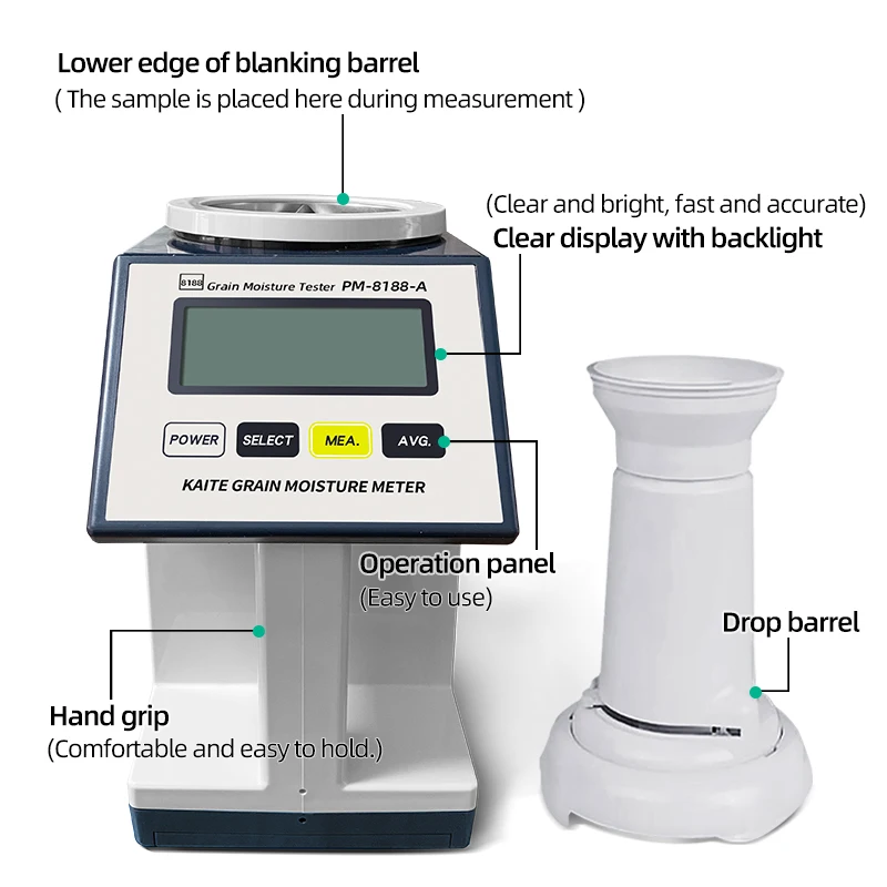 A.  PM-8188-A  Portable Green Coffee Bean Hazelnut  Paddy Flax Seed Such As 31 Kinds  Analyzer Grain Moisture Meter