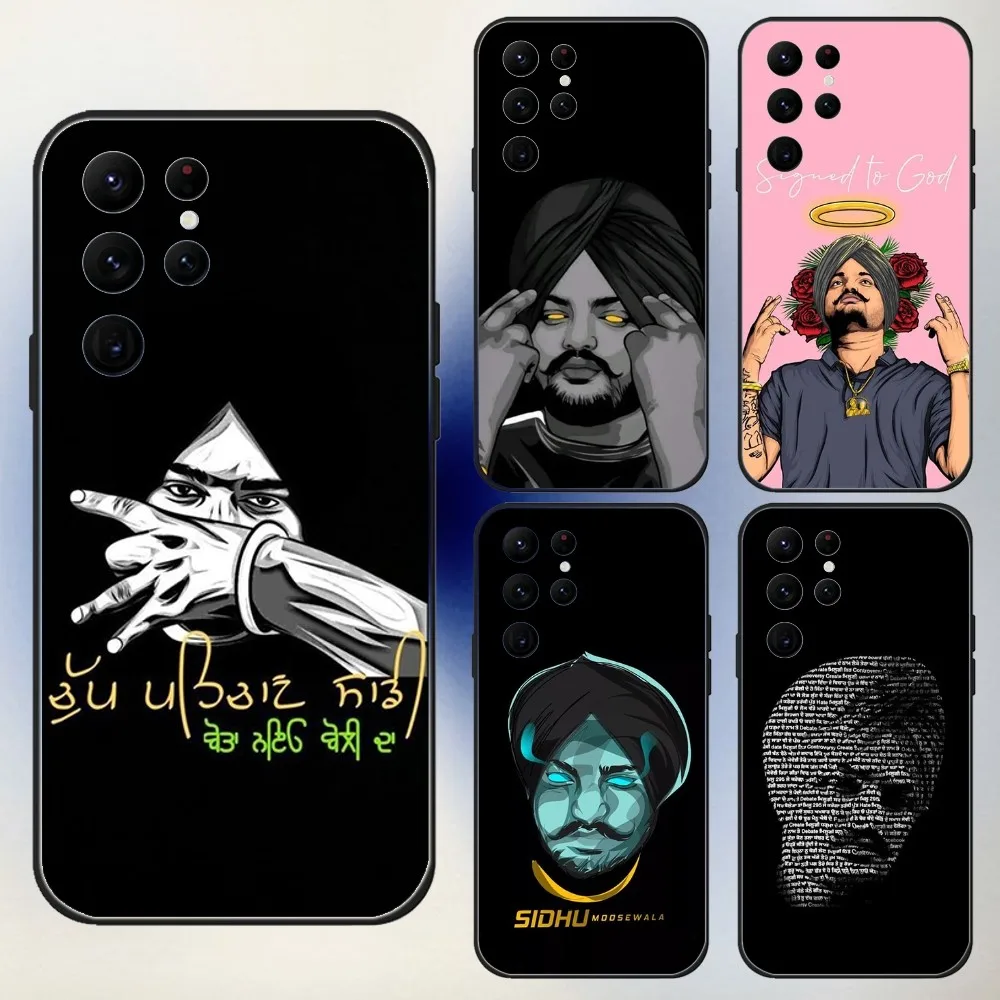 Sidhu Moose Wala Rapper  Phone Case For Samsung S24,23,22,30,21,10,9,Ultra,Plus,Lite,FE,5G Black Soft Case