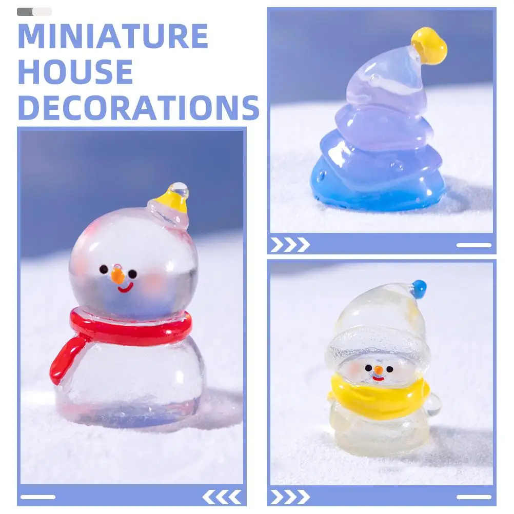 7-teilige Mikrolandschafts-Weihnachtsbaumminiaturen zum Basteln, Dekor, kleine Dinge, Kunstharzfiguren, Dorfdekorationen