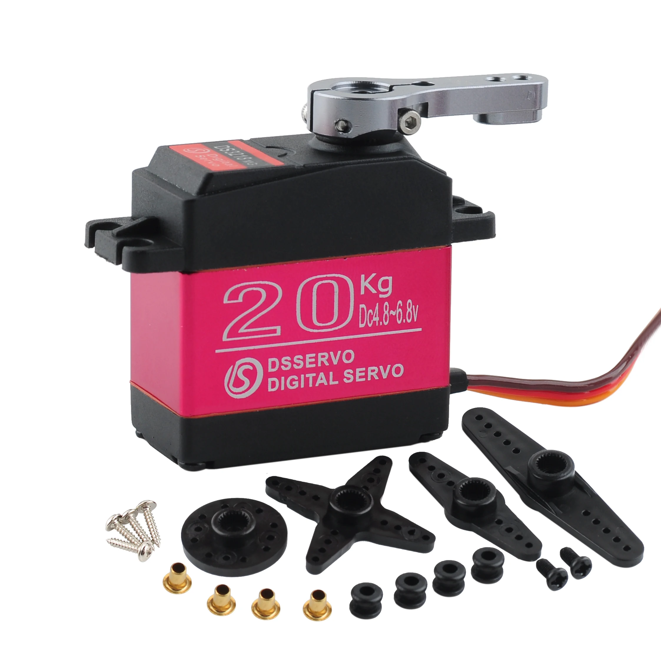 Servomotore digitale DS3218 da 20 kg 180 ° /270 °   Parti del modello di funzioni di potenza per servi ingranaggi completamente metallici a coppia elevata per auto RC/braccio robotico