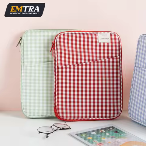 Grid Cases Tablet Sleeve Bag 7.9-12.9 inch Handbag For iPad Pro Samsung Xiaomi Sleeve Bag Cover Shockproof Pouch Multi Pockets