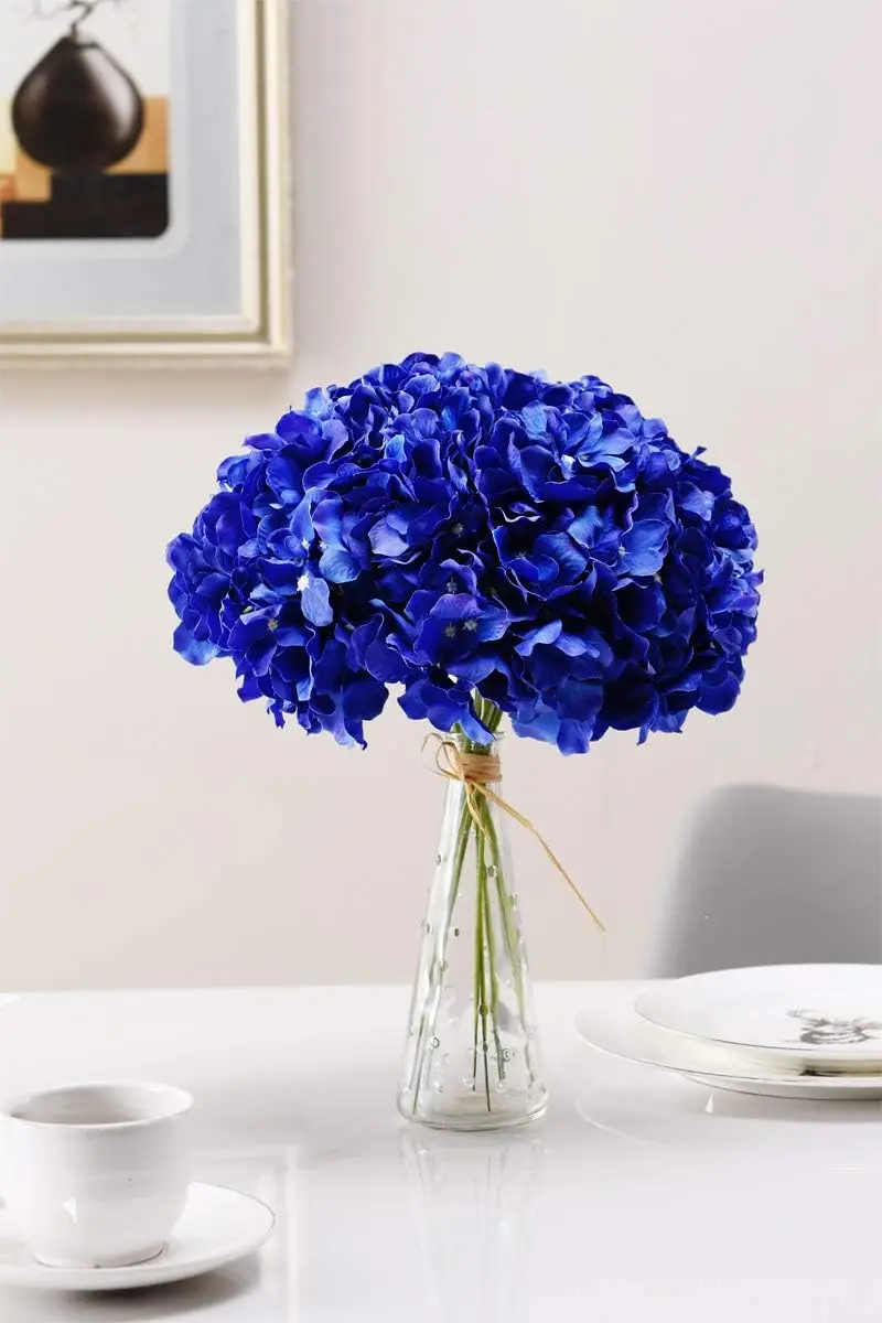 10pcs pack of royal blue artificial flowers super beautiful for indoor home decoration and wedding center