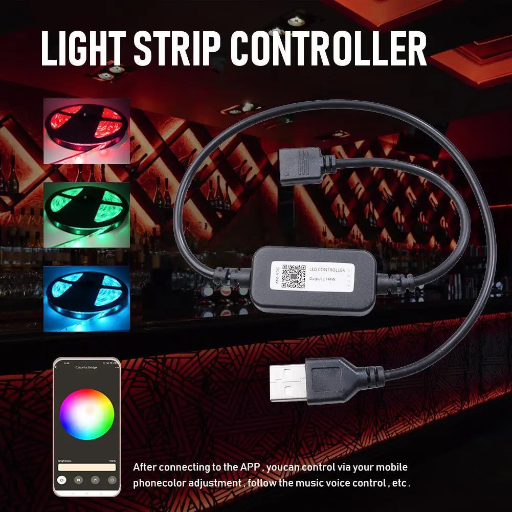 

Bluetooth-совместимый контроллер светодиодной ленты RGB с изменением цвета, аксессуары для освещения