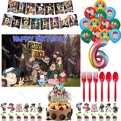 Gravity Falls Birthday Party Decoration Gravity Falls Balloon Backdrop Cake Topper Split Sales Wicked Birthday Party Supplies