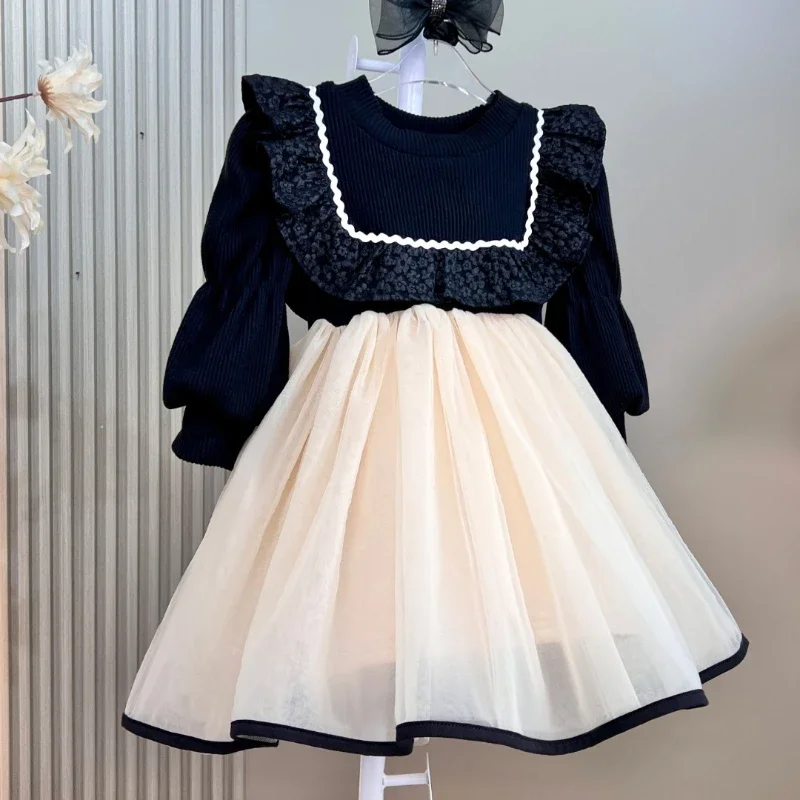 Girls Dress Winter Autumn Long Sleeve Knitted Dresses for Girls Thick Princess Dress Kids Costumes Spring Baby Girl Clothes 2-7Y