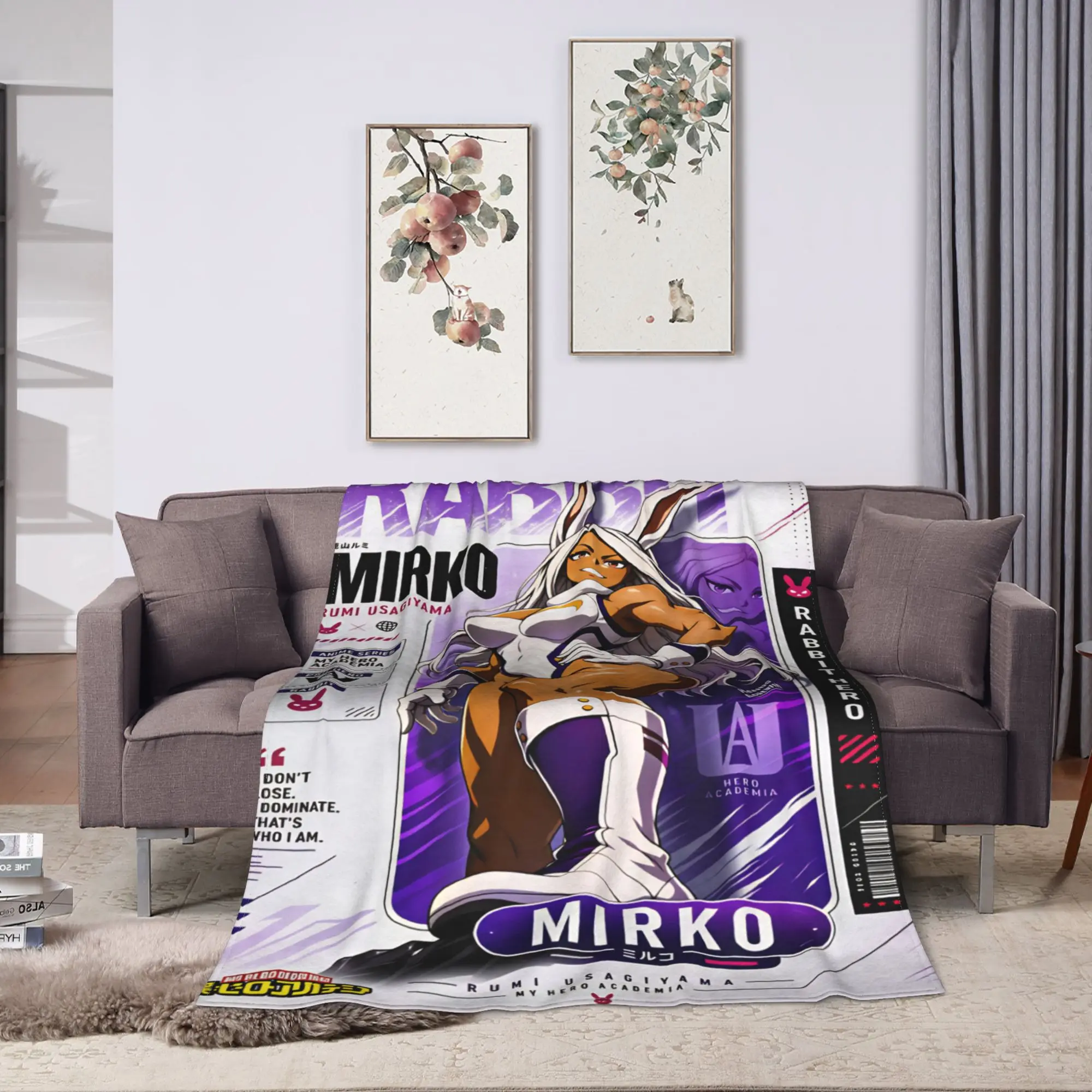 Rabbit Hero Mirko  Blankets  Travel Office Flannel Throw Blanket For Couch Bed Warm Custom DIY Quality Bedspread Gift Idea