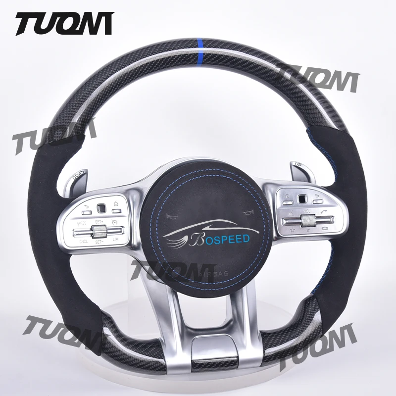 

Alcantara Carbon Fiber Steering Wheel For Mercedes Benz W205 AMG W212 W213 CLA C300 GLE63 W220 W166 E53 A45 W177 W176