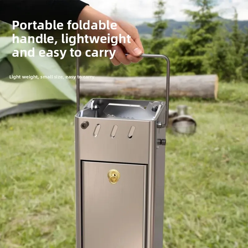 Estufa Portátil Plegable para Acampar al Aire Libre, Estufa Multifuncional para Calentar, Estufa de Leña para Picnic, Equipo para Barbacoa de Picnic
