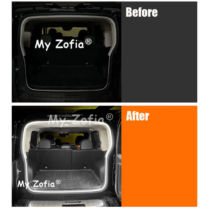 Car Trunk LED Light Ambient Interior Decorative Lamp Cargo Area Glow Light Accessories For Haval V7 Raptor Menglong 2025 2026
