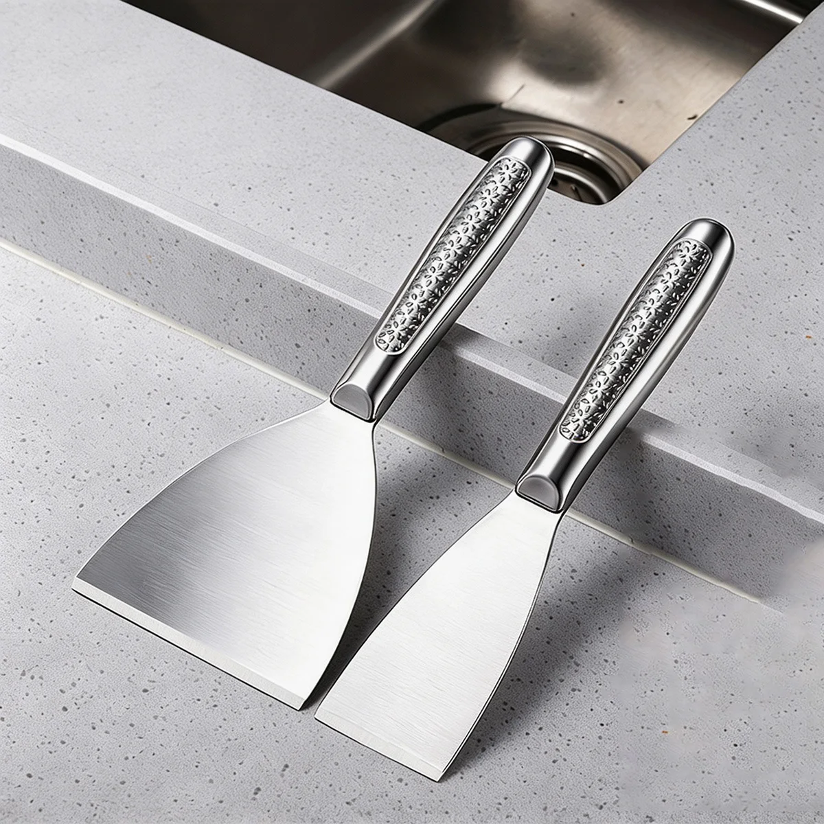 Stainless Steel Putty Knife Scraper Multi-Purpose Paint Removal Drywall Finishing Wall Repair Construction Tool Kitchen Cleaning