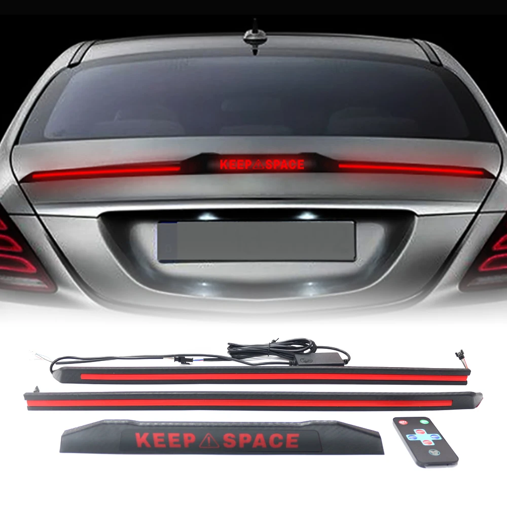 3.94ft-4.27ft Adjust Universal LED Spoiler Rear Spoiler Lip Kit for Car Trunk, Brake Light, Trunk Spoiler Fit for Roof, Wing